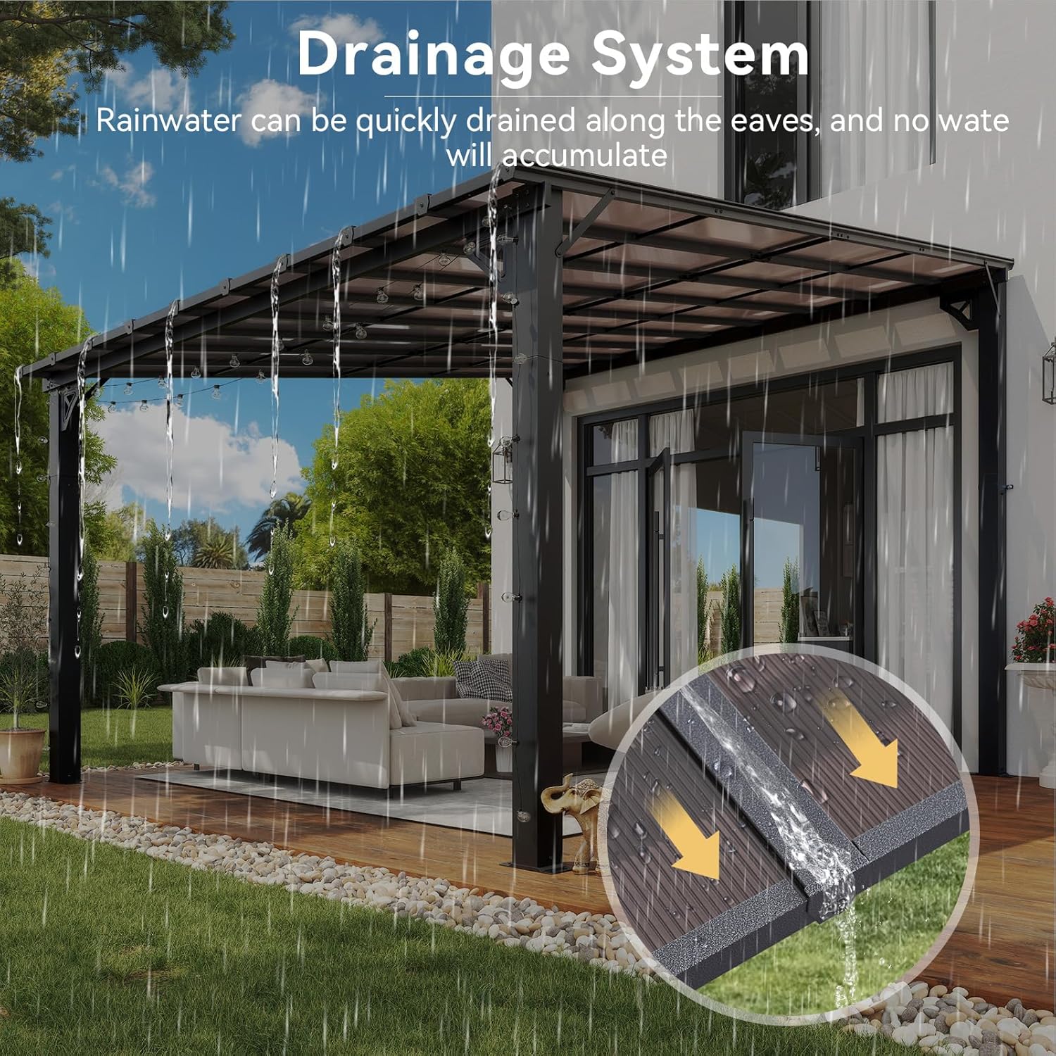 Polycarbonate Wall Mounted Lean To Gazebo