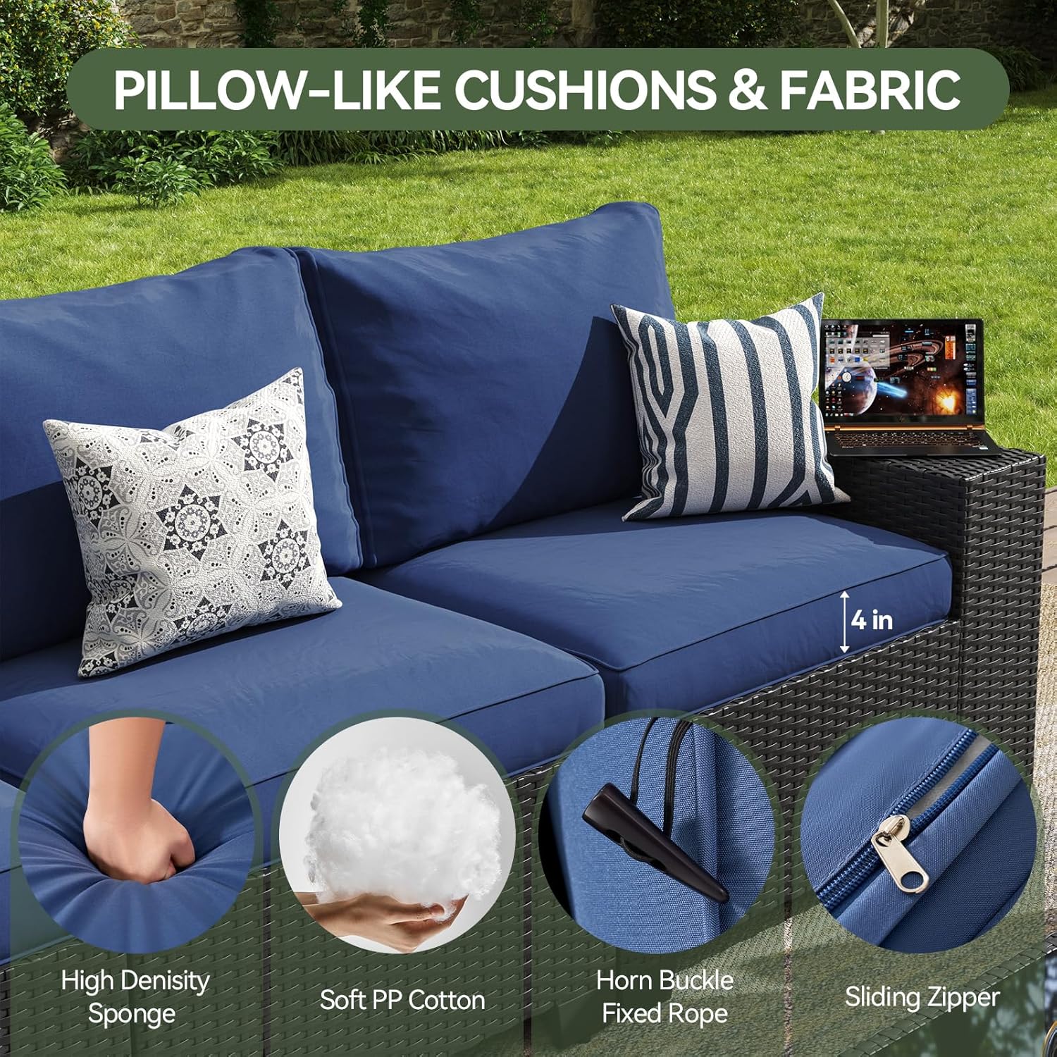 Patio Furniture Set 6 Pcs7Pcs/w Firepit9 Pcs Sofa