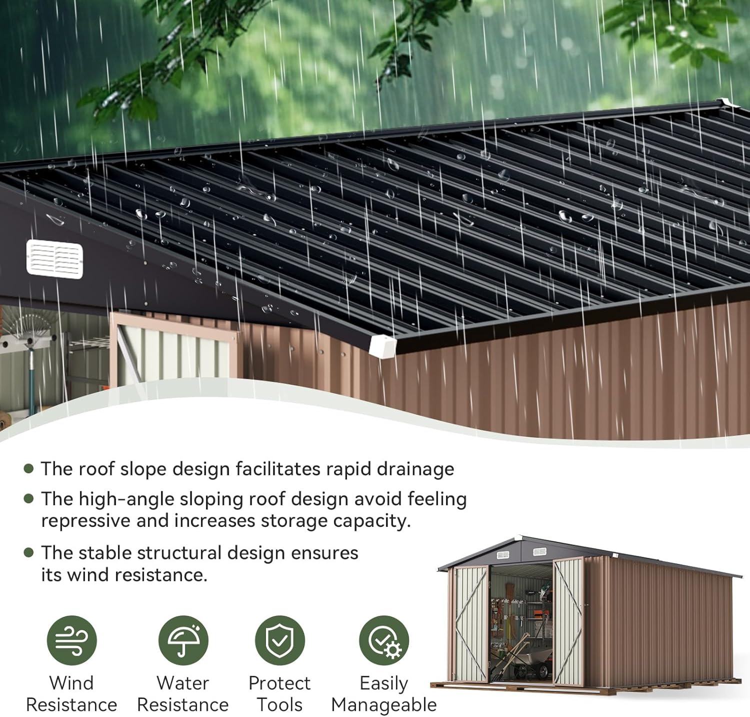 Metal Utility Shed House with Air Vent (Copy)