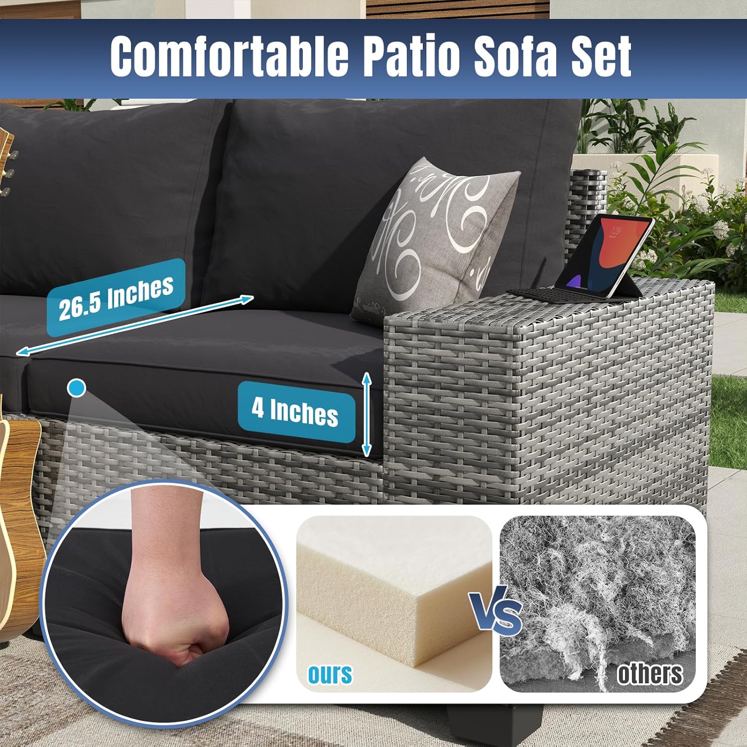 Aoxun 6 Pieces/7 Pieces Patio Furniture Set