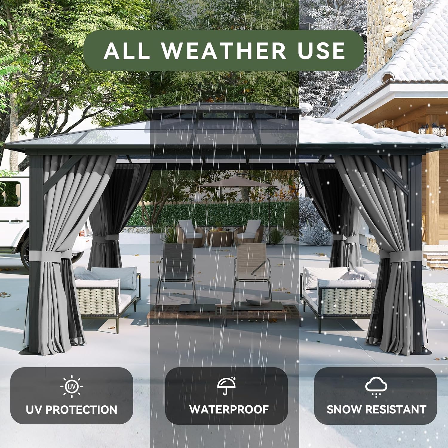 Polycarbonate Hardtop Gazebo