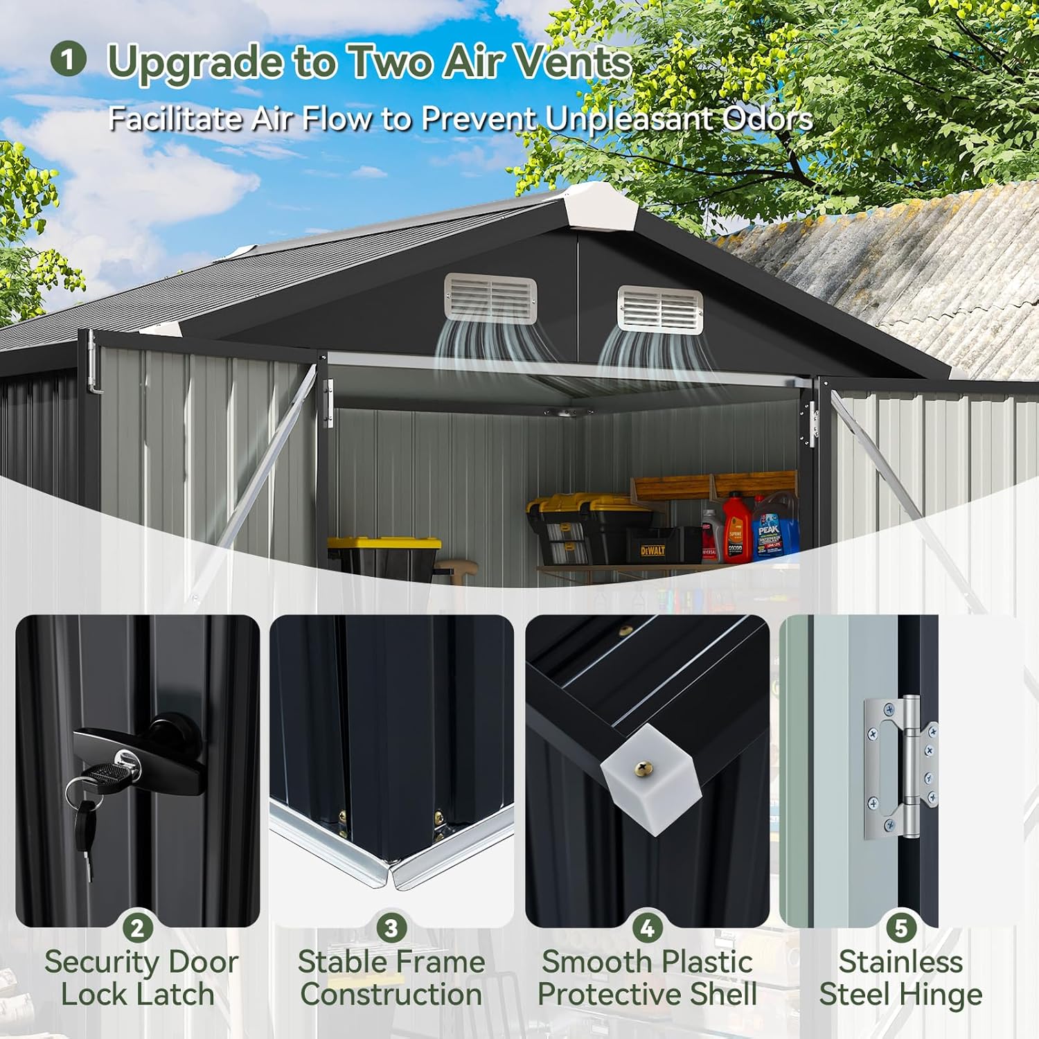 Metal Utility Shed House with Air Vent (Copy)