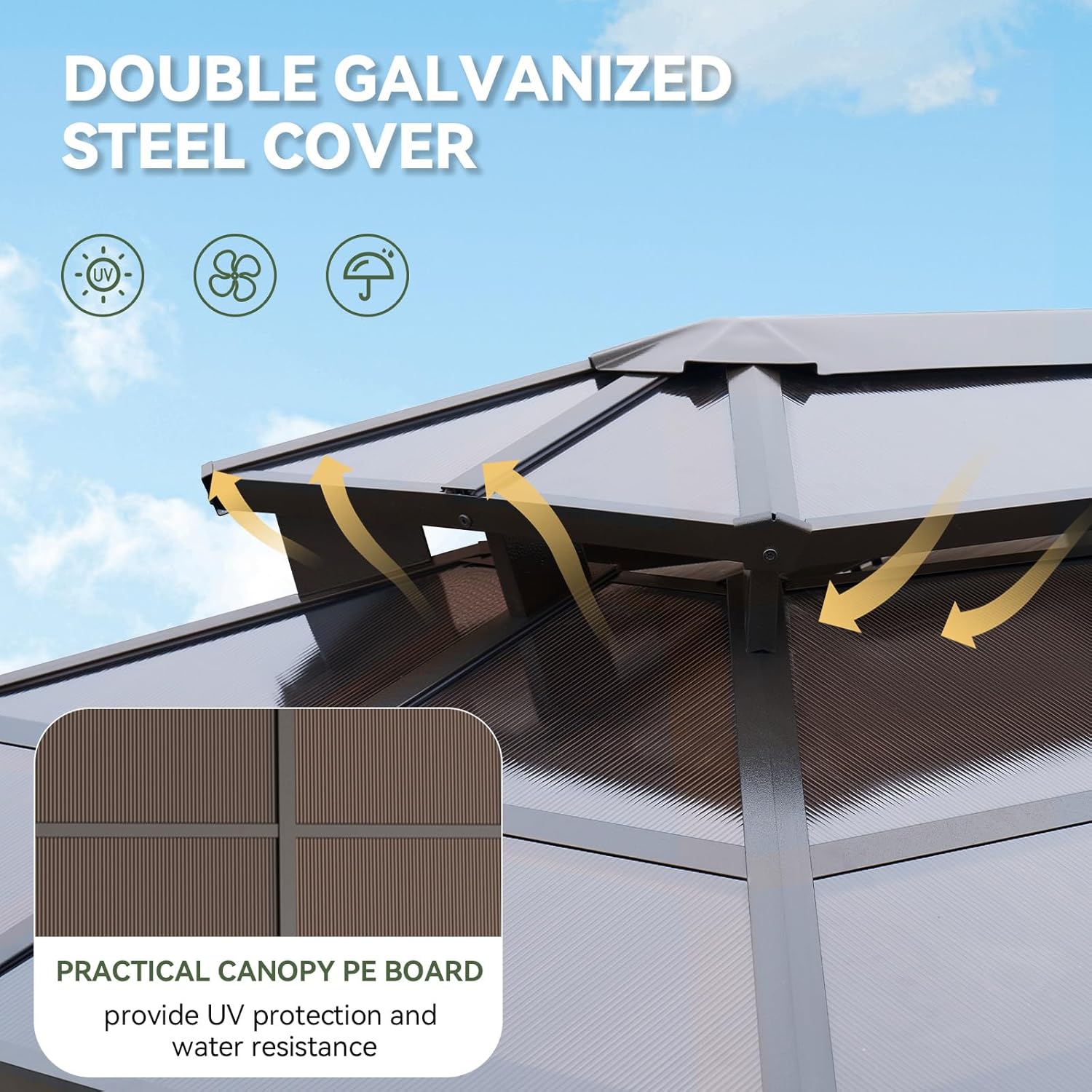 8' x 5' Grill Gazebo with Polycarbonate Double Top