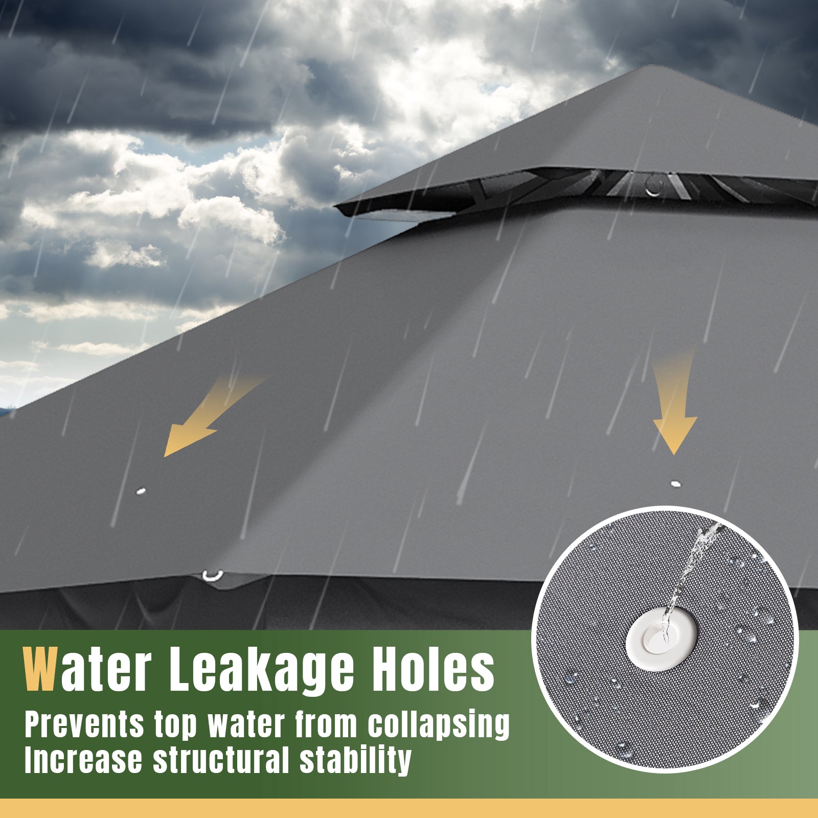 Outdoor Gazebo for Patio 8x8, Metal Frame Canopy with Double Roofs, Heavy Duty Party Tent and Shelter with Mosquito Netting and Privacy Screen for Backyard, Lawn, Garden, Deck (Grey)