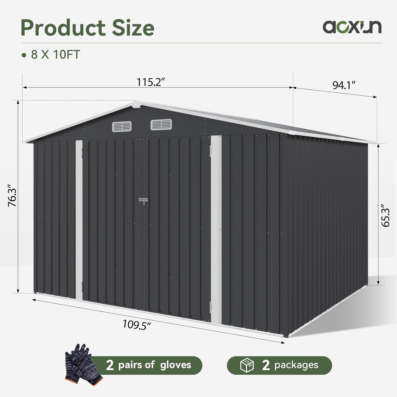 Metal Utility Shed House with Air Vent (Copy)
