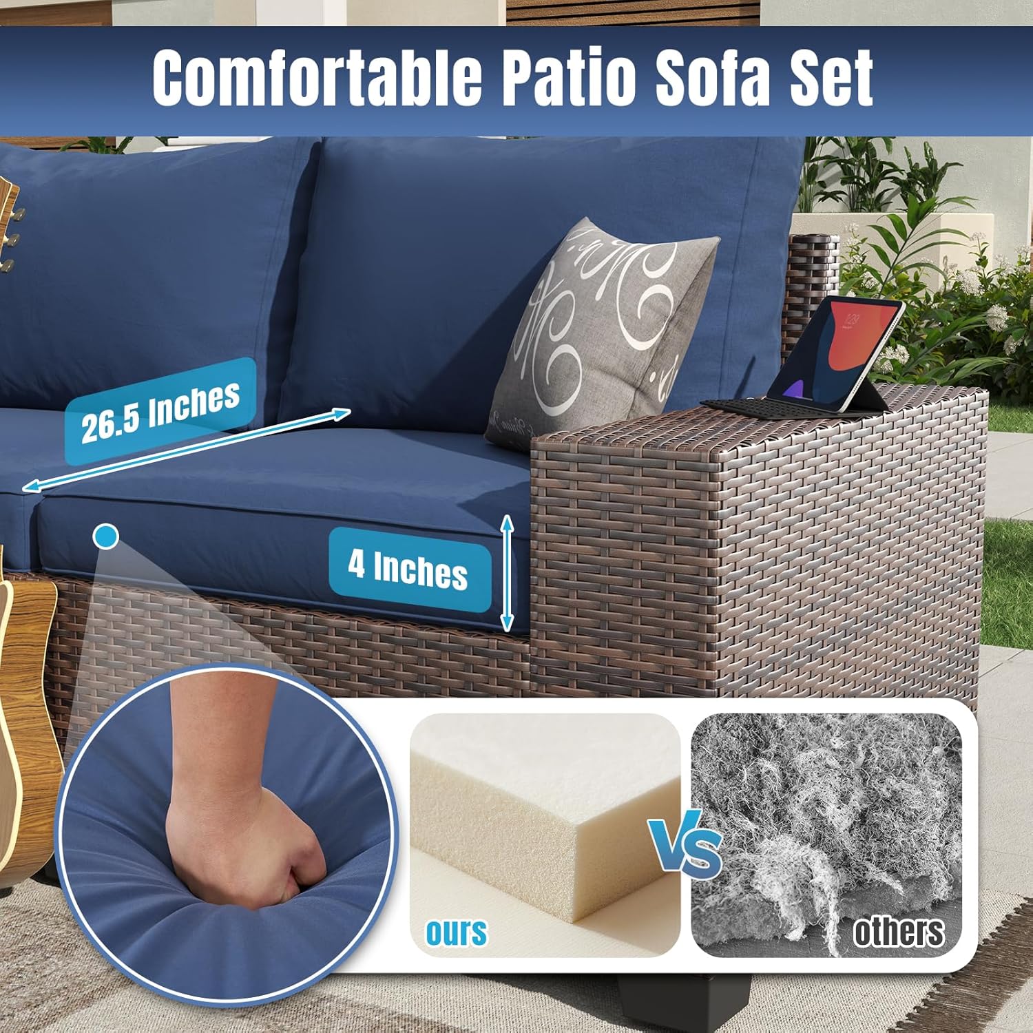 Aoxun 6 Pieces/7 Pieces Patio Furniture Set