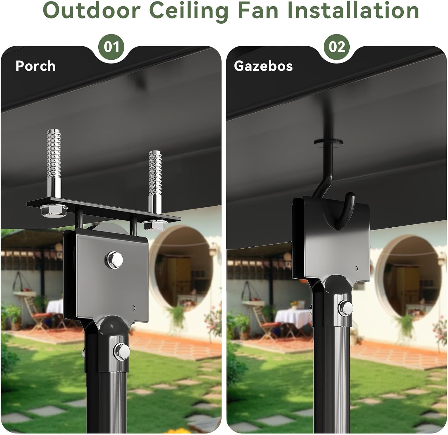 AOXUN Gazebo Ceiling Fans with Lights and Remote