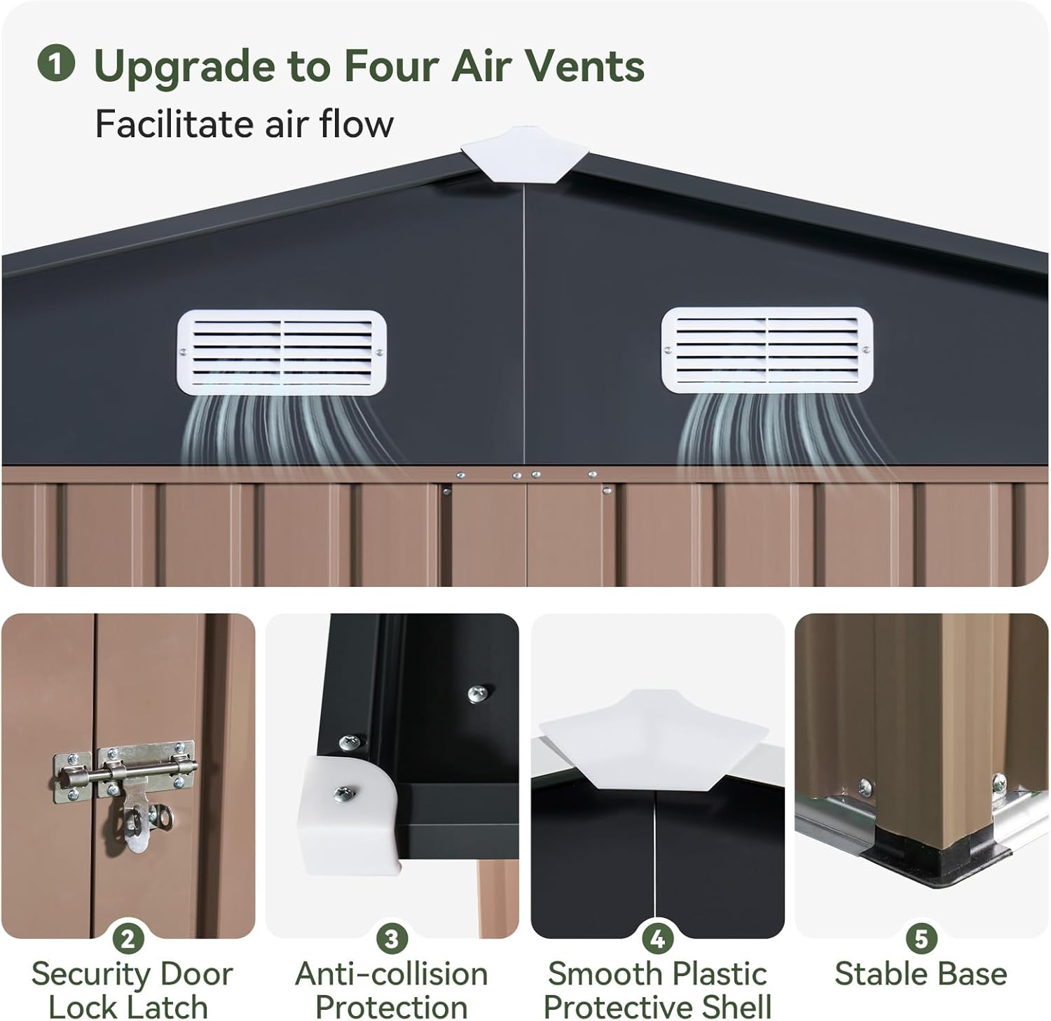 Metal Utility Shed House with Air Vent (Copy)