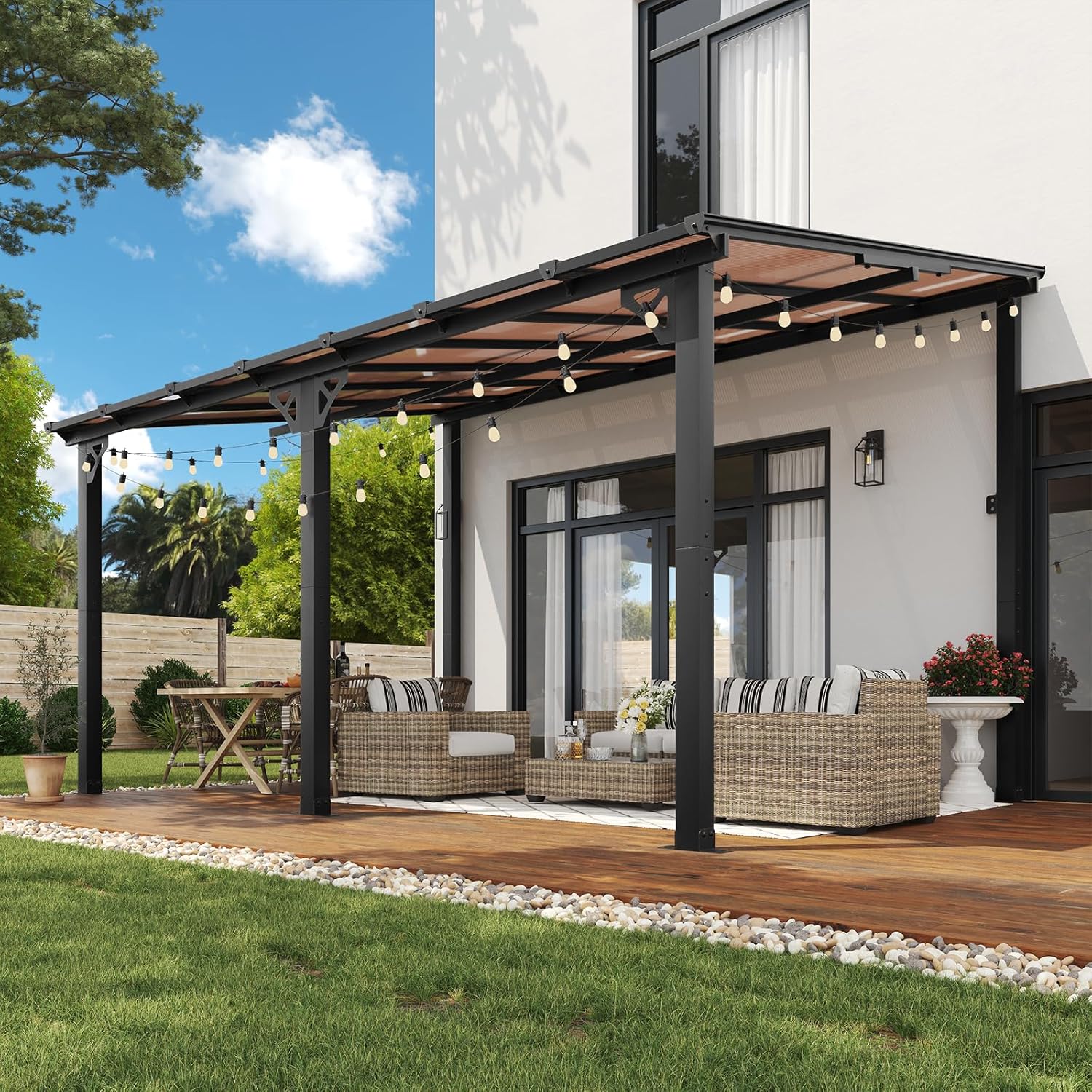 Polycarbonate Wall Mounted Lean To Gazebo