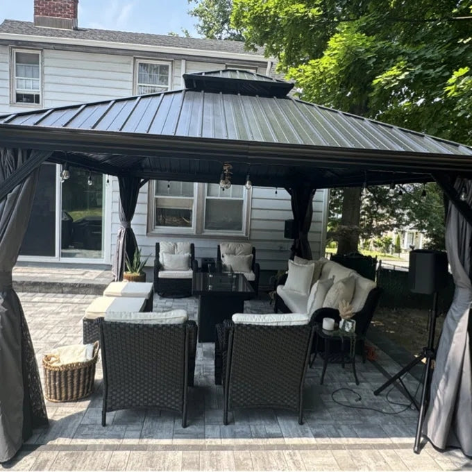 Hardtop Aluminum Gazebo with Rain Gutter