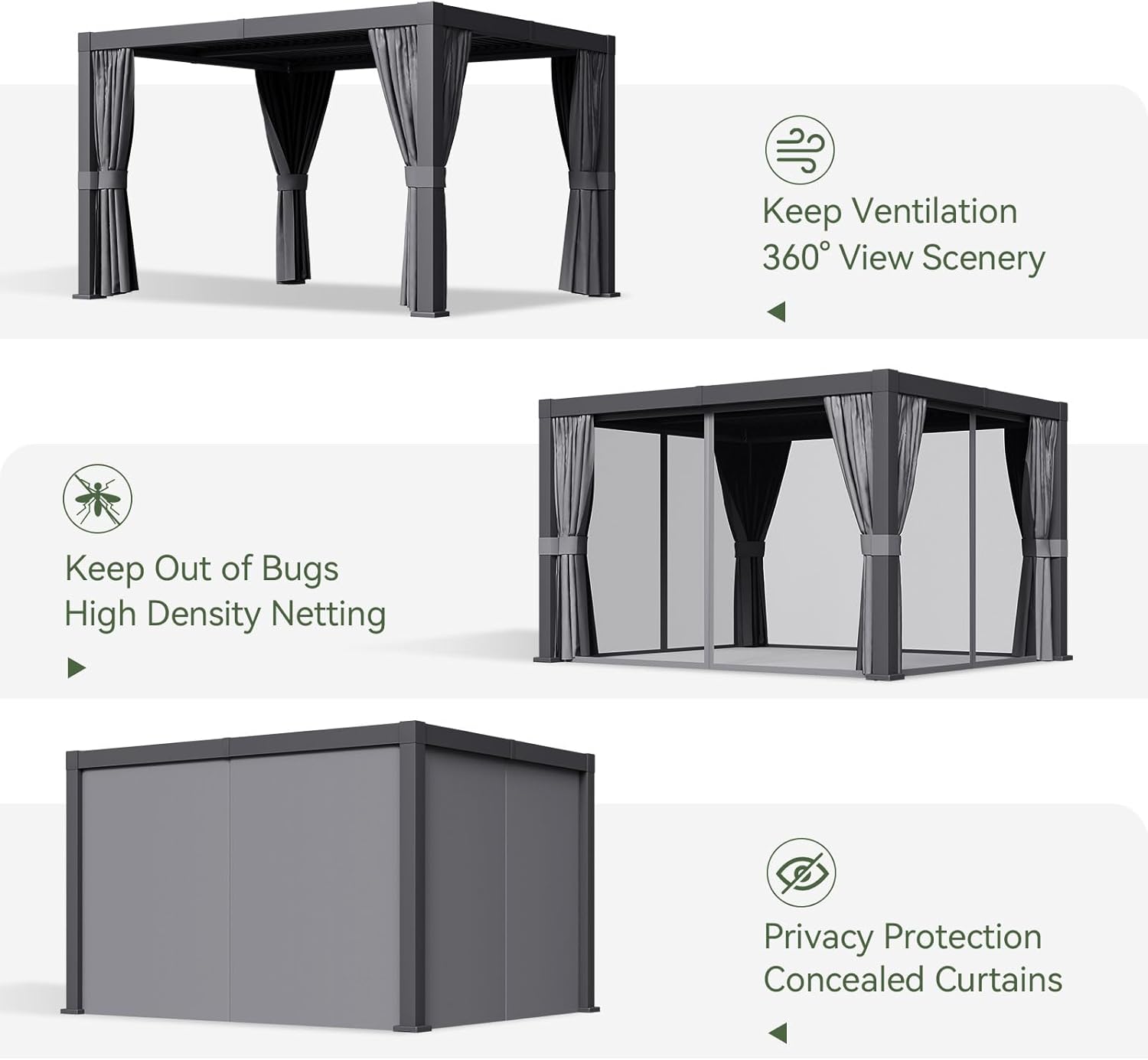 AOXUN Louvered Starry Pergola