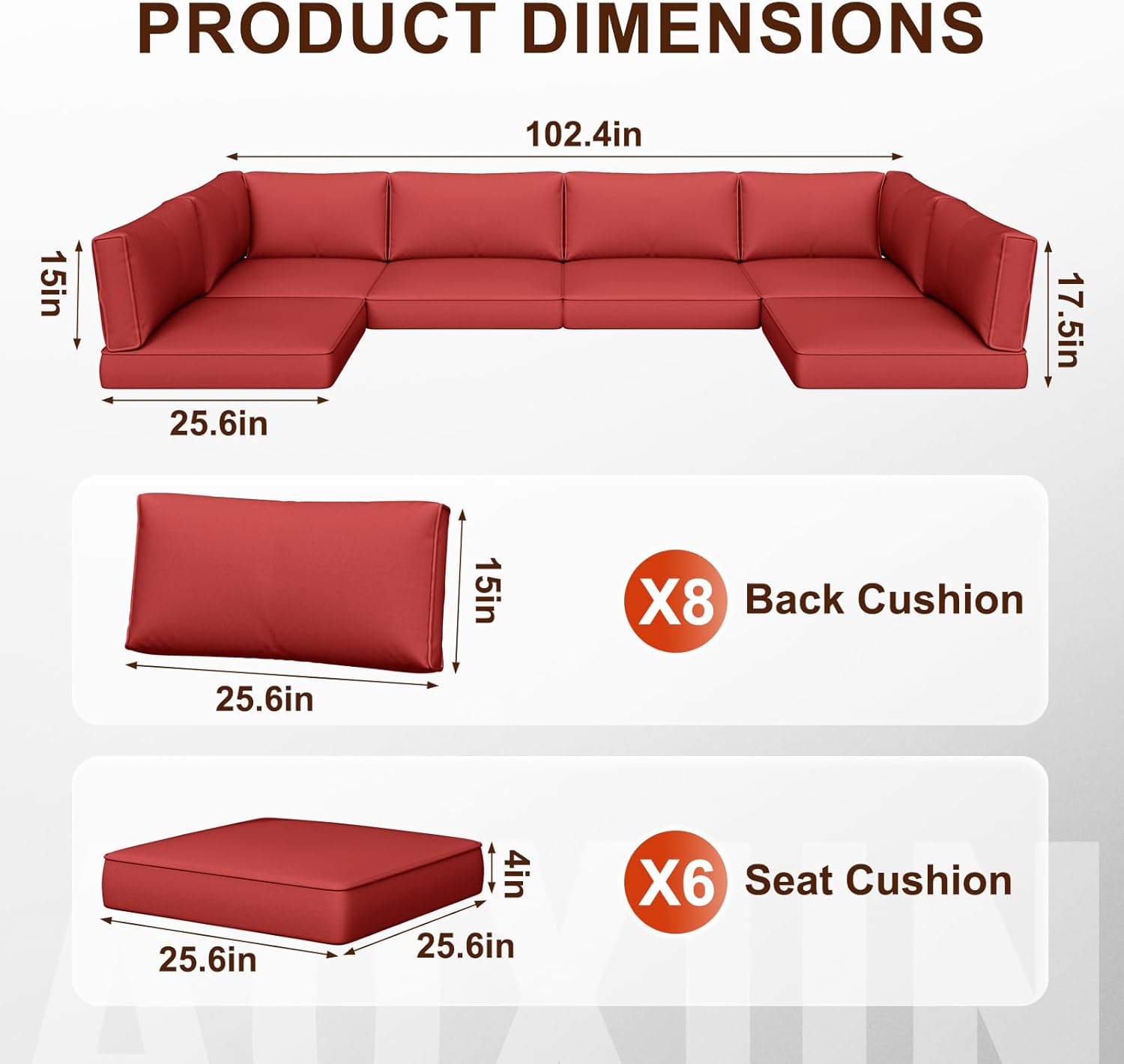 Outdoor Replacement Cushions for Patio Furniture Sets