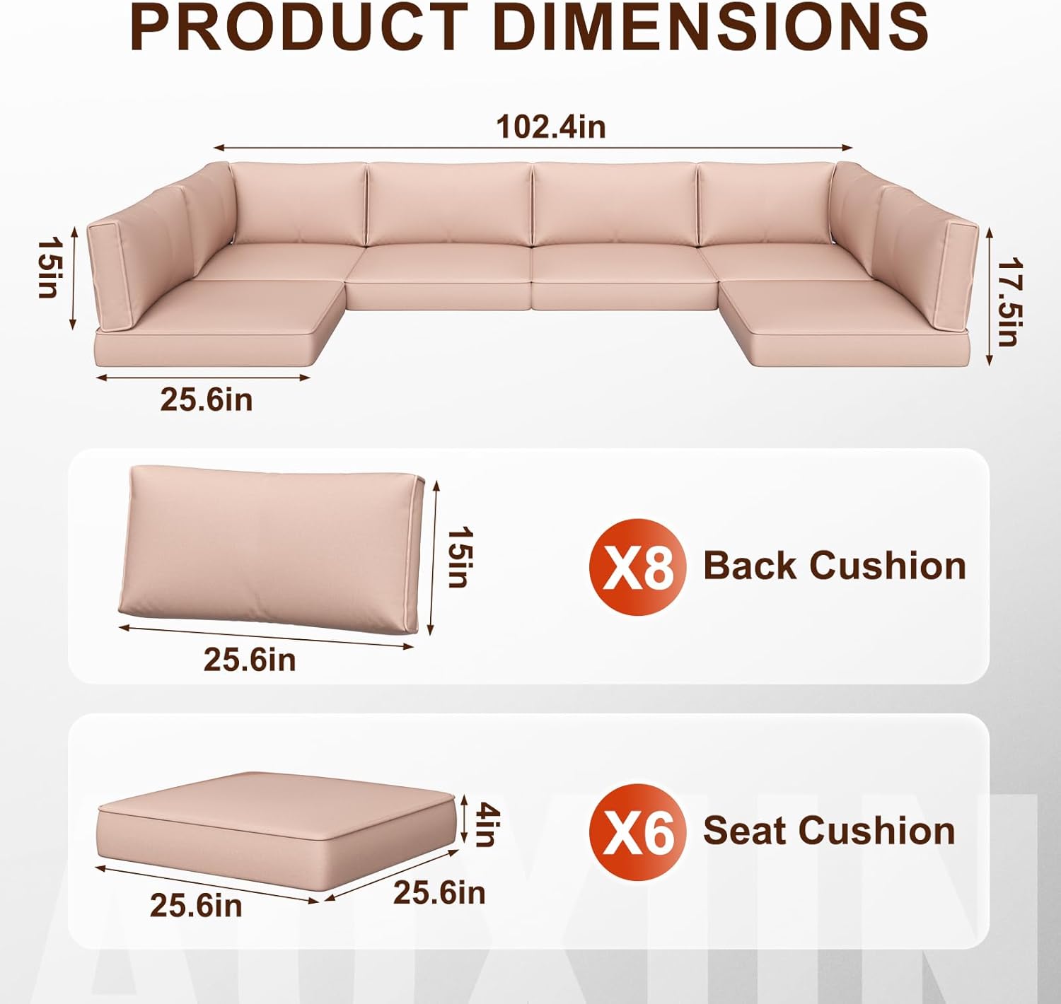 Outdoor Replacement Cushions for Patio Furniture Sets