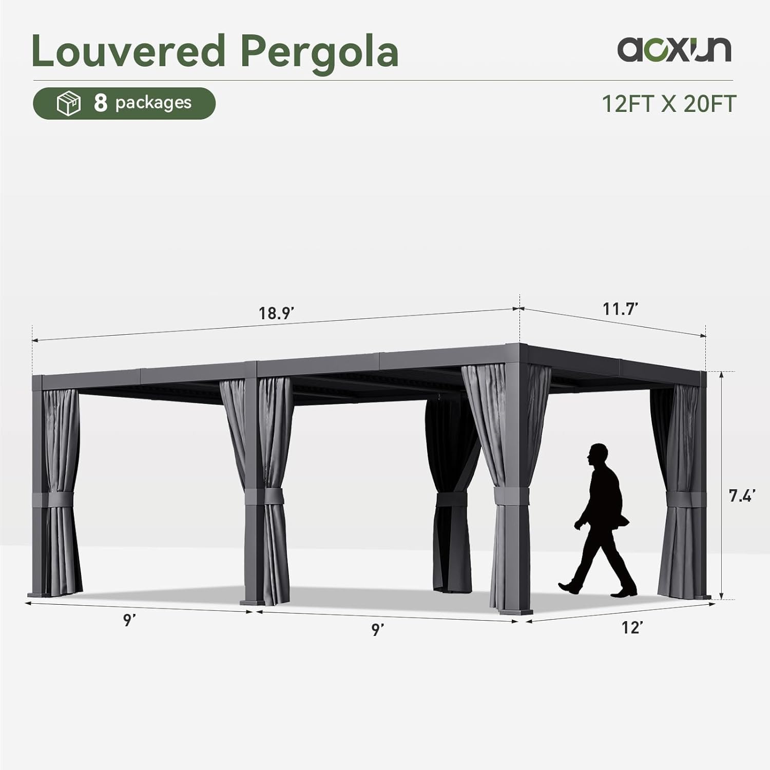 AOXUN Louvered Starry Pergola