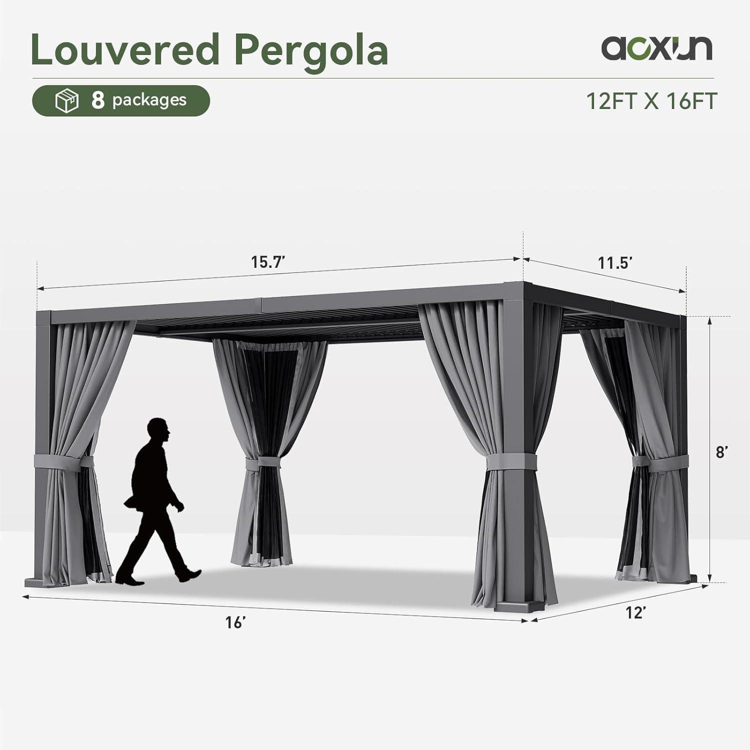AOXUN Louvered Starry Pergola