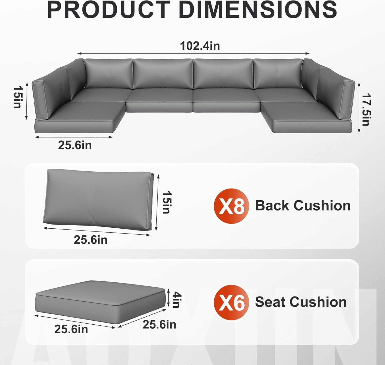 Outdoor Replacement Cushions for Patio Furniture Sets