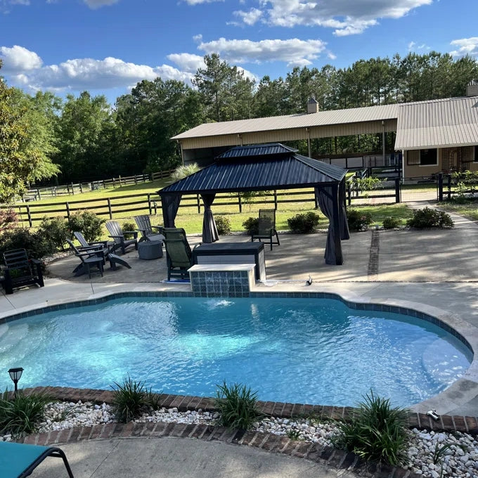 Hardtop Aluminum Gazebo with Rain Gutter