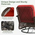 Aoxun 3 Pieces Patio Furniture Set, Patio Swivel Rocker Chairs Set of 2, Wicker Outdoor Bistro Set with Rocking Chair, Thickened Cushions and Table for Porch (Red)