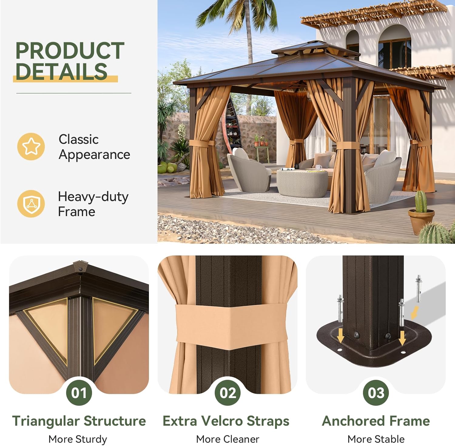 Polycarbonate Hardtop Gazebo
