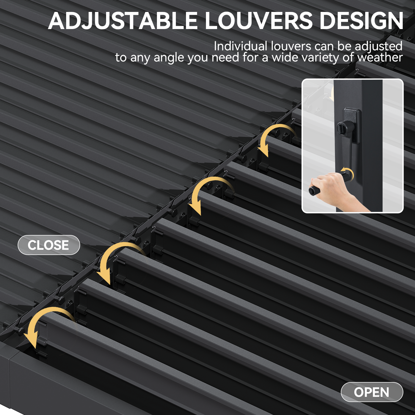 Aoxun 10' x 13' Louvered Pergola