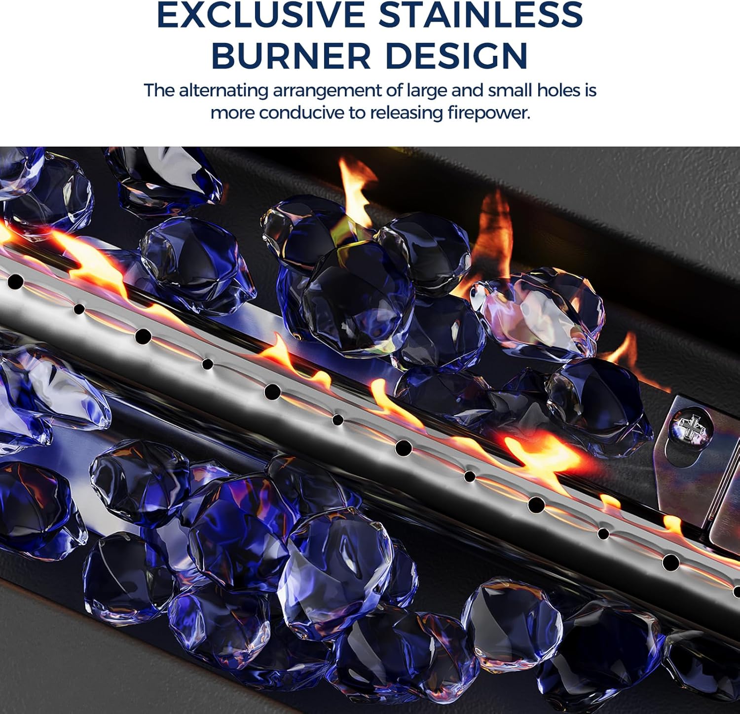 28” Tabletop Propane Fire Pit with Glass Shield & Rocks, 40,000 BTU