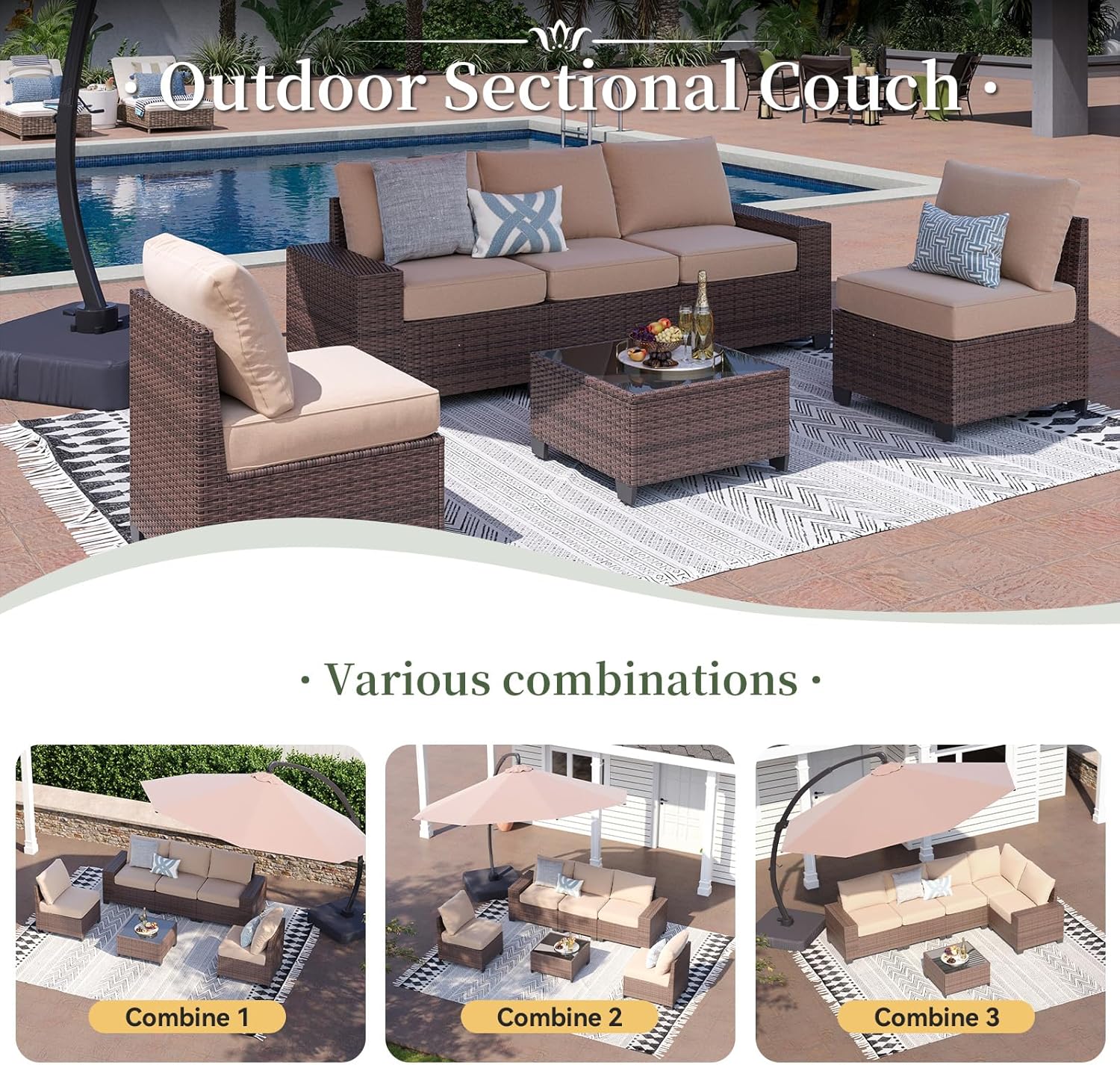 Aoxun 6 Pieces/7 Pieces Patio Furniture Set
