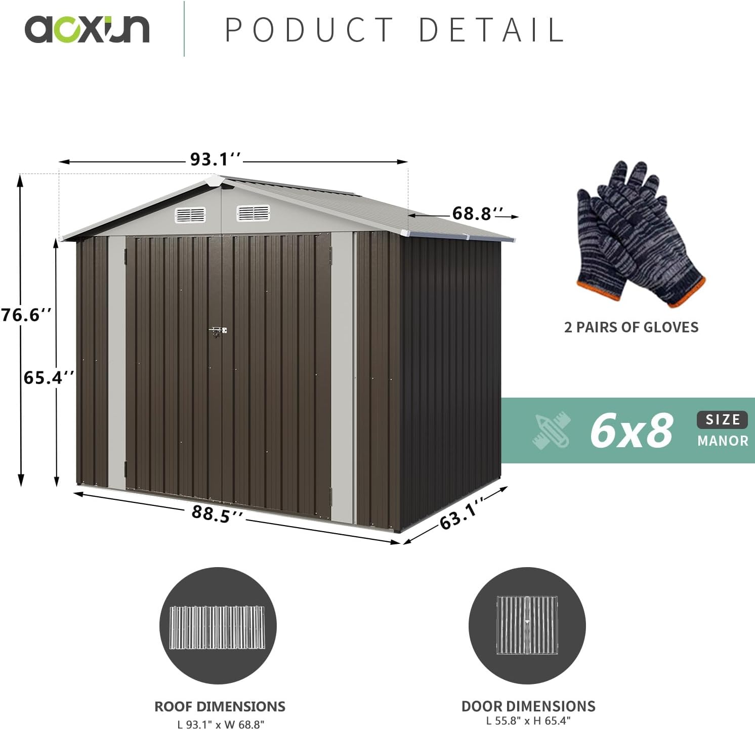 Metal Utility Shed House with Air Vent (Copy)