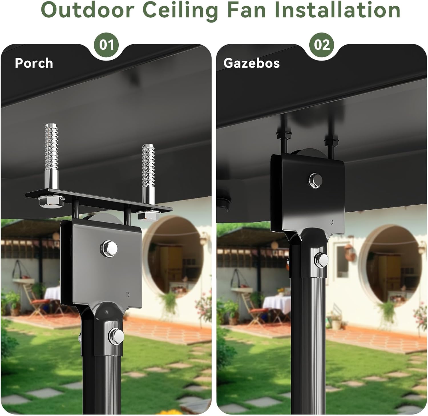 AOXUN Gazebo Ceiling Fans with Lights and Remote