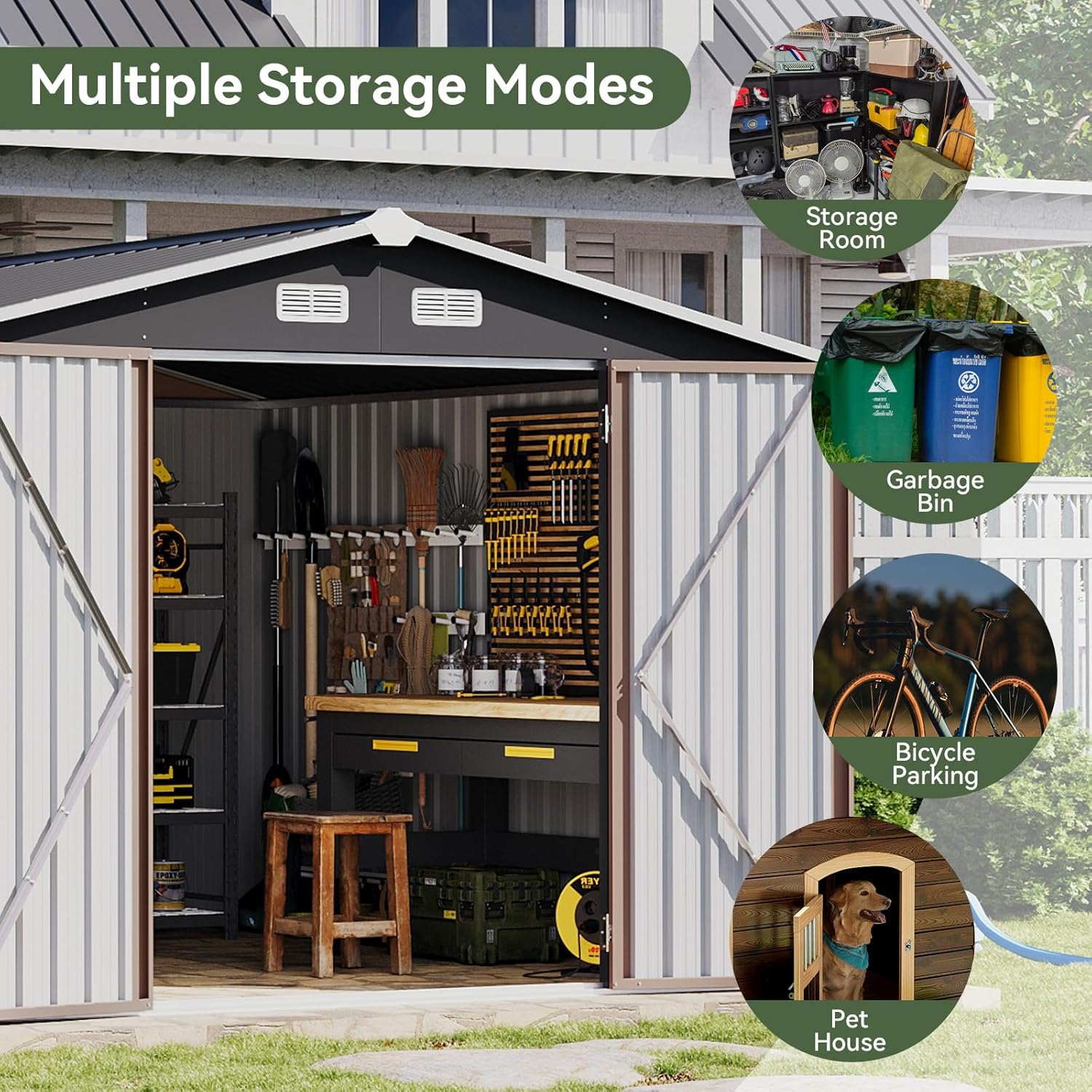 Metal Utility Shed House with Air Vent (Copy)