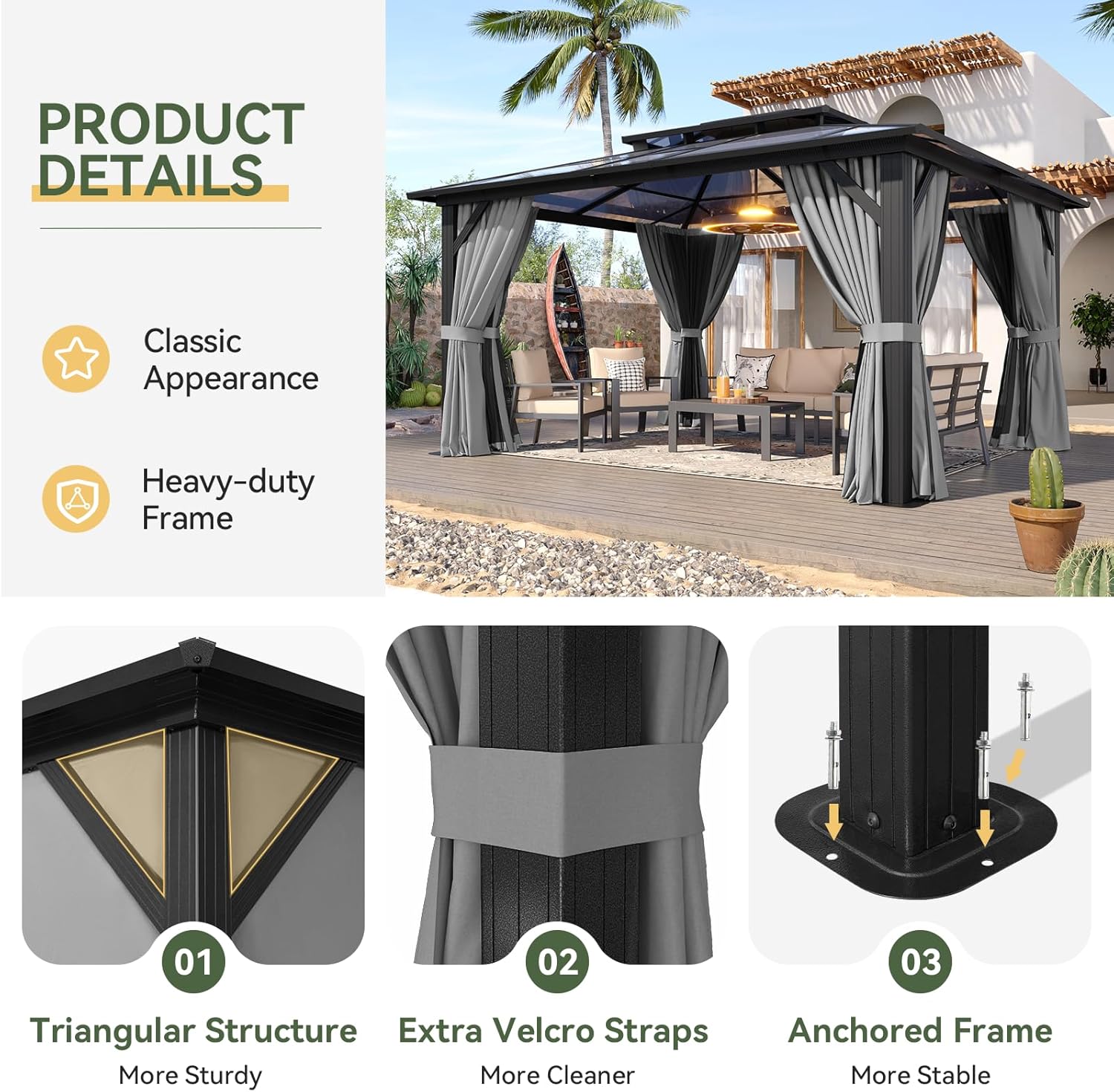 Polycarbonate Hardtop Gazebo