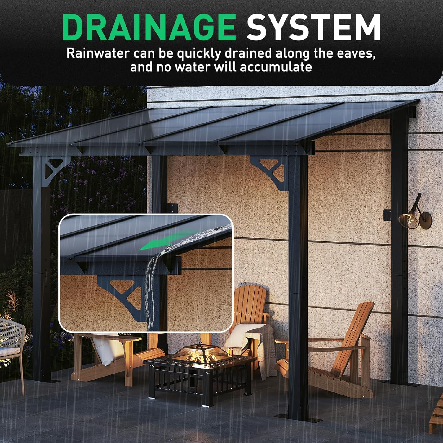 Polycarbonate Wall Mounted Lean To Gazebo