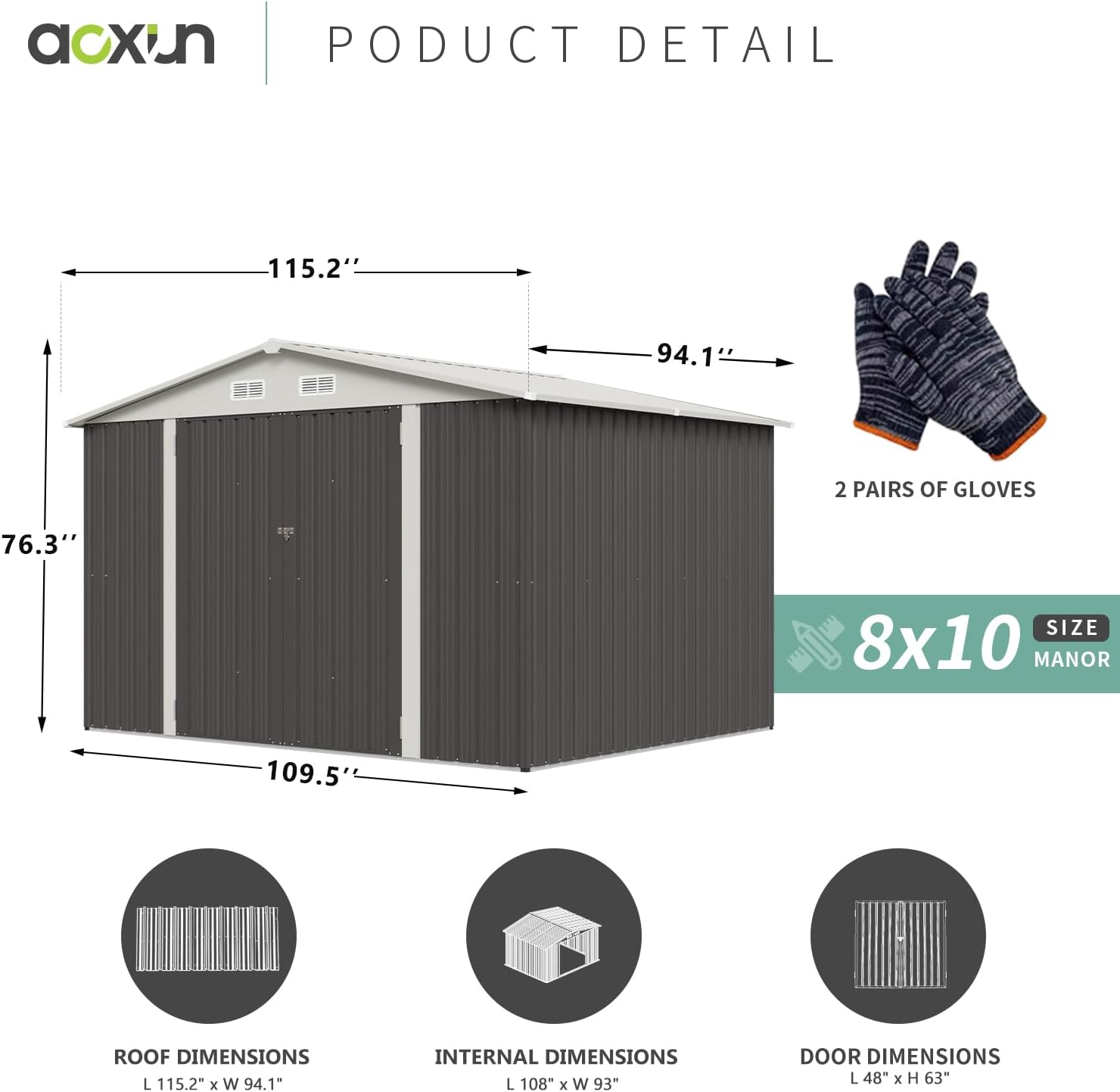 Metal Utility Shed House with Air Vent (Copy)