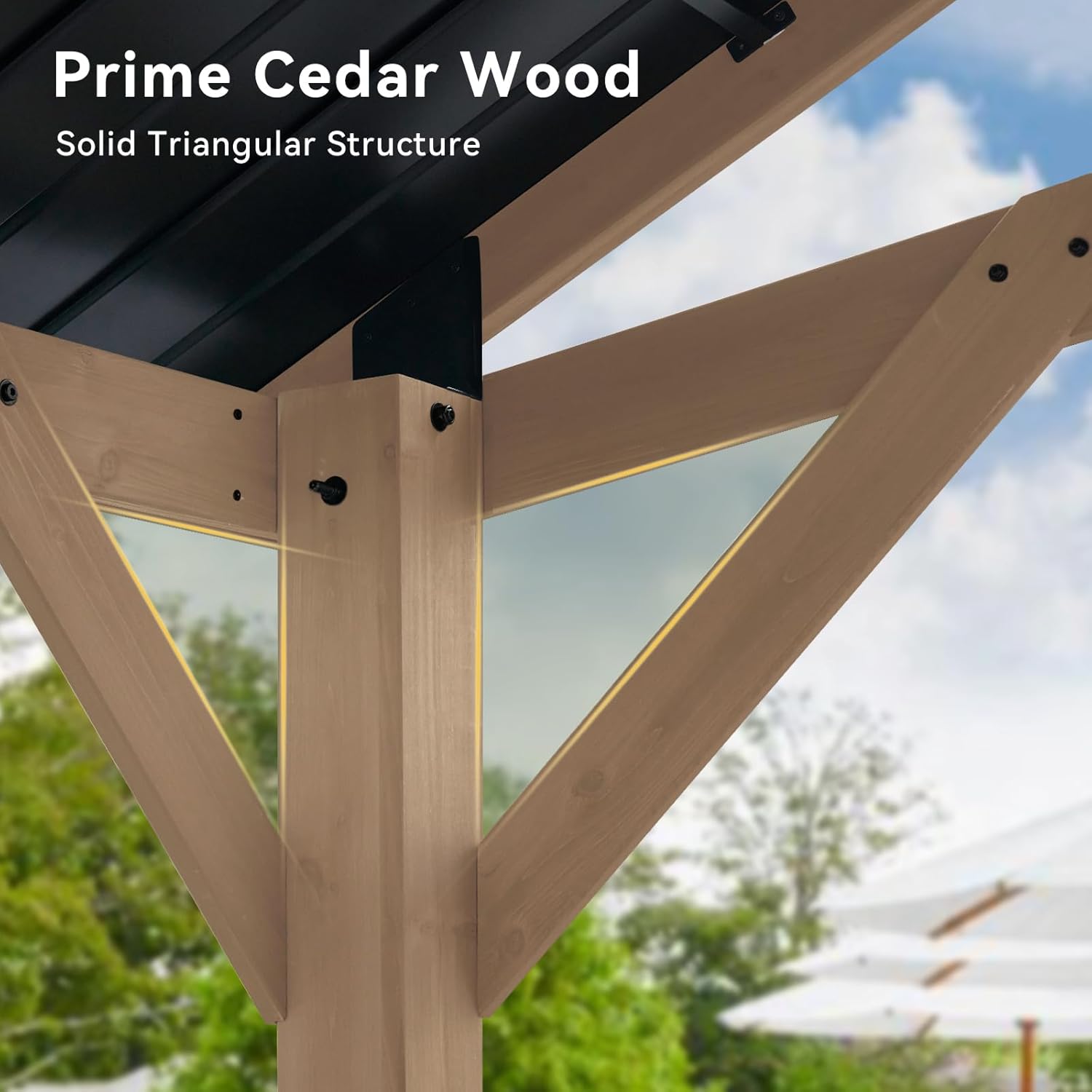Cedar Wood Pavilion Gazebo with Gable Roof
