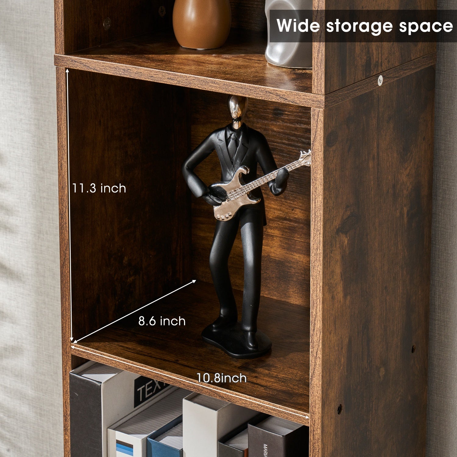 6 Tier Standard Bookcase, 71.5" Tall Wooden Storage Book Shelf for Home Office and Bedroom, Brown