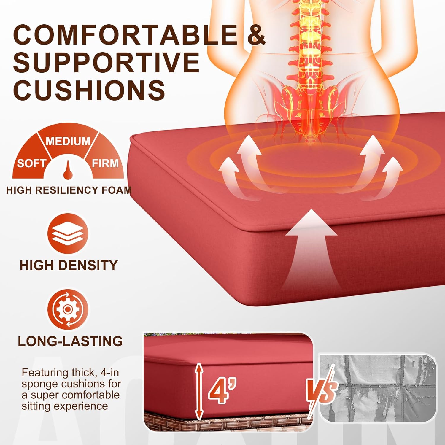 Outdoor Replacement Cushions for Patio Furniture Sets