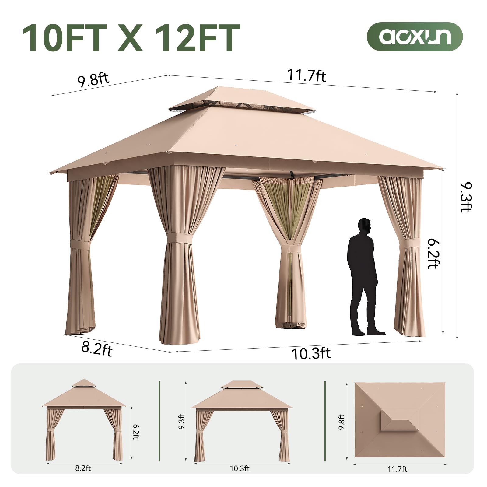 Aoxun 12'x10' Outdoor Gazebo