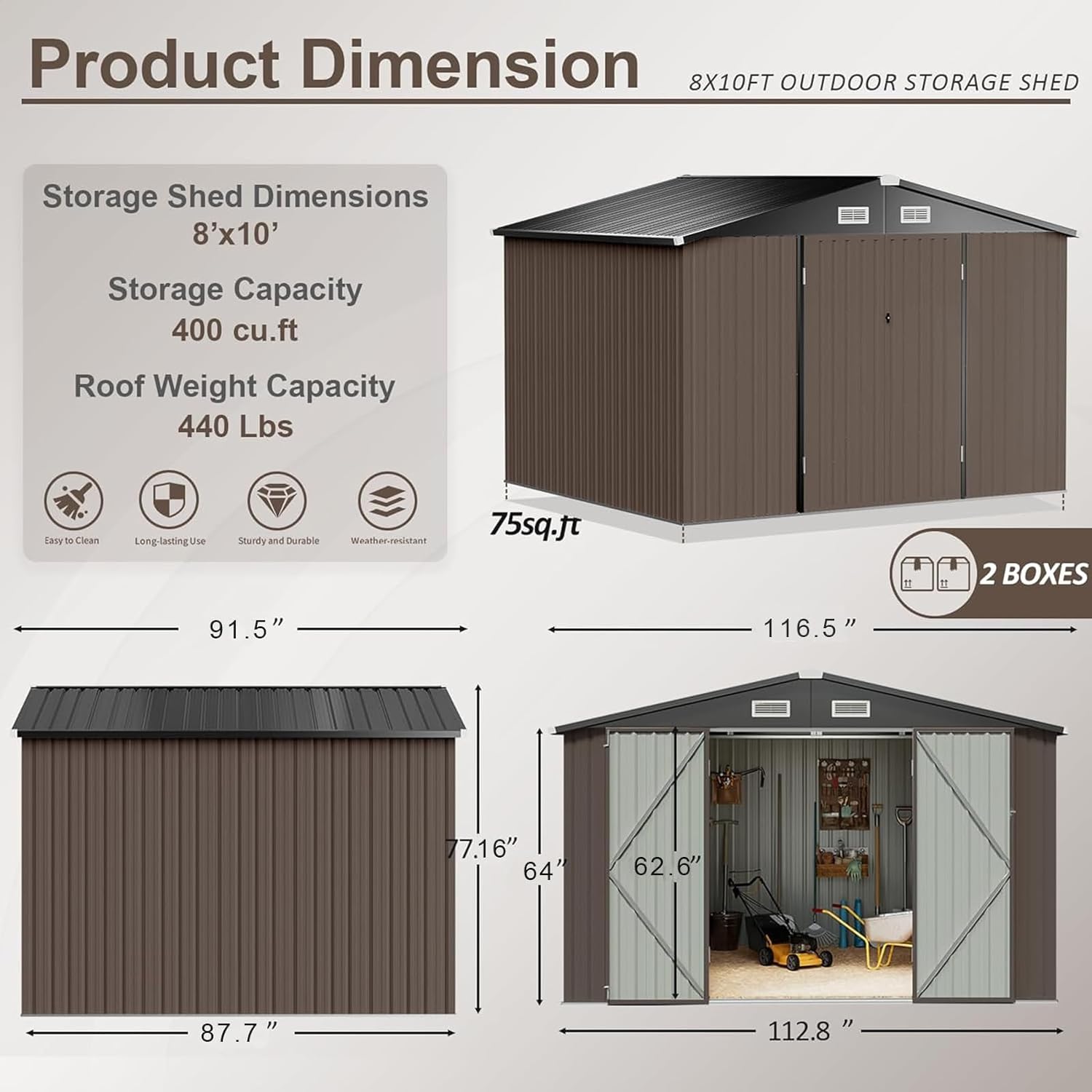 Metal Utility Shed House with Air Vent (Copy)