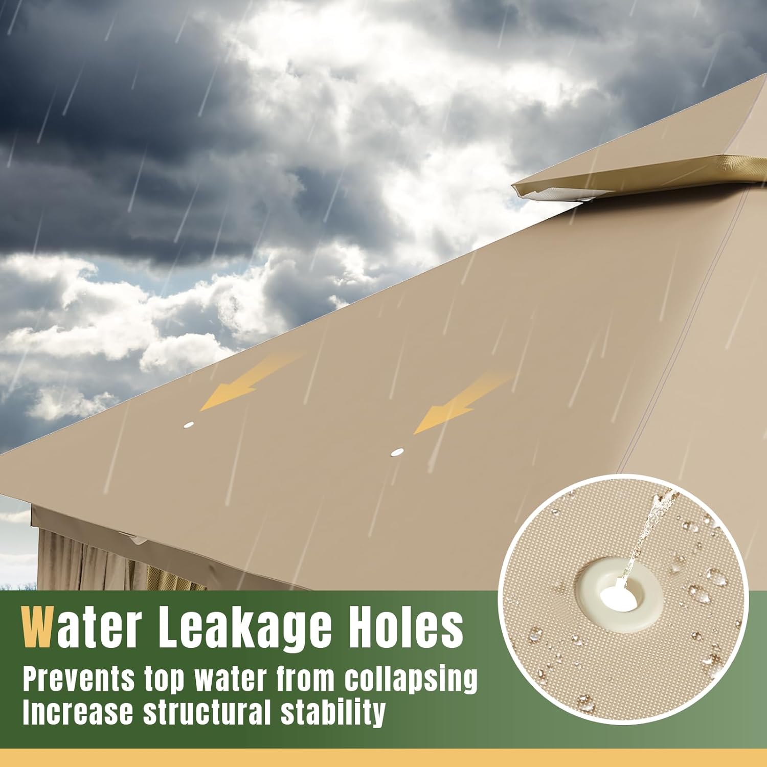 Soft Top Metal Frame Gazebo with Double Roofs