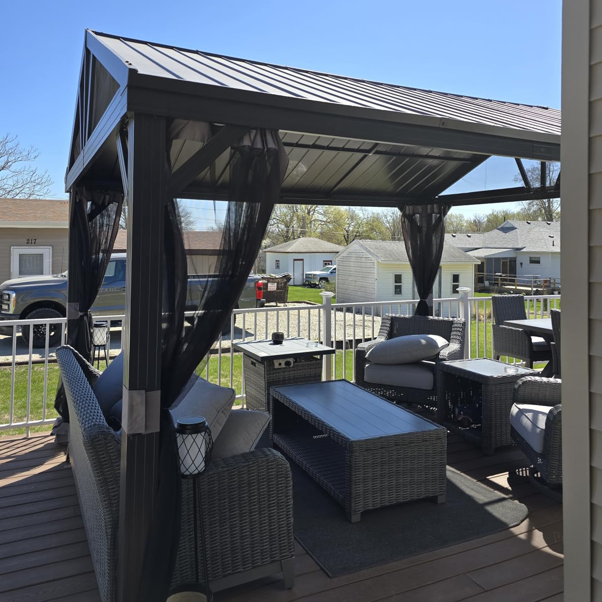 10' x 12' Aluminum Pavilion Gazebo with Gable Roof