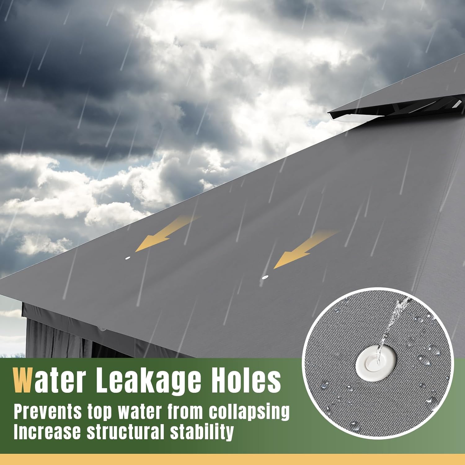 Soft Top Metal Frame Gazebo with Double Roofs