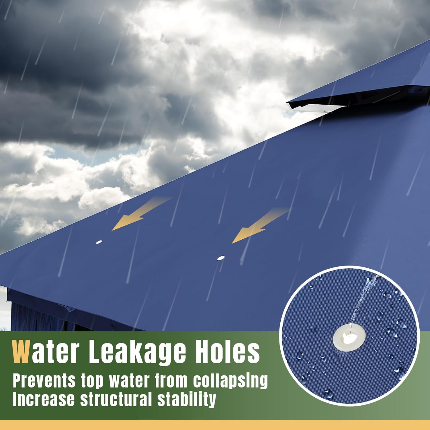 Soft Top Metal Frame Gazebo with Double Roofs