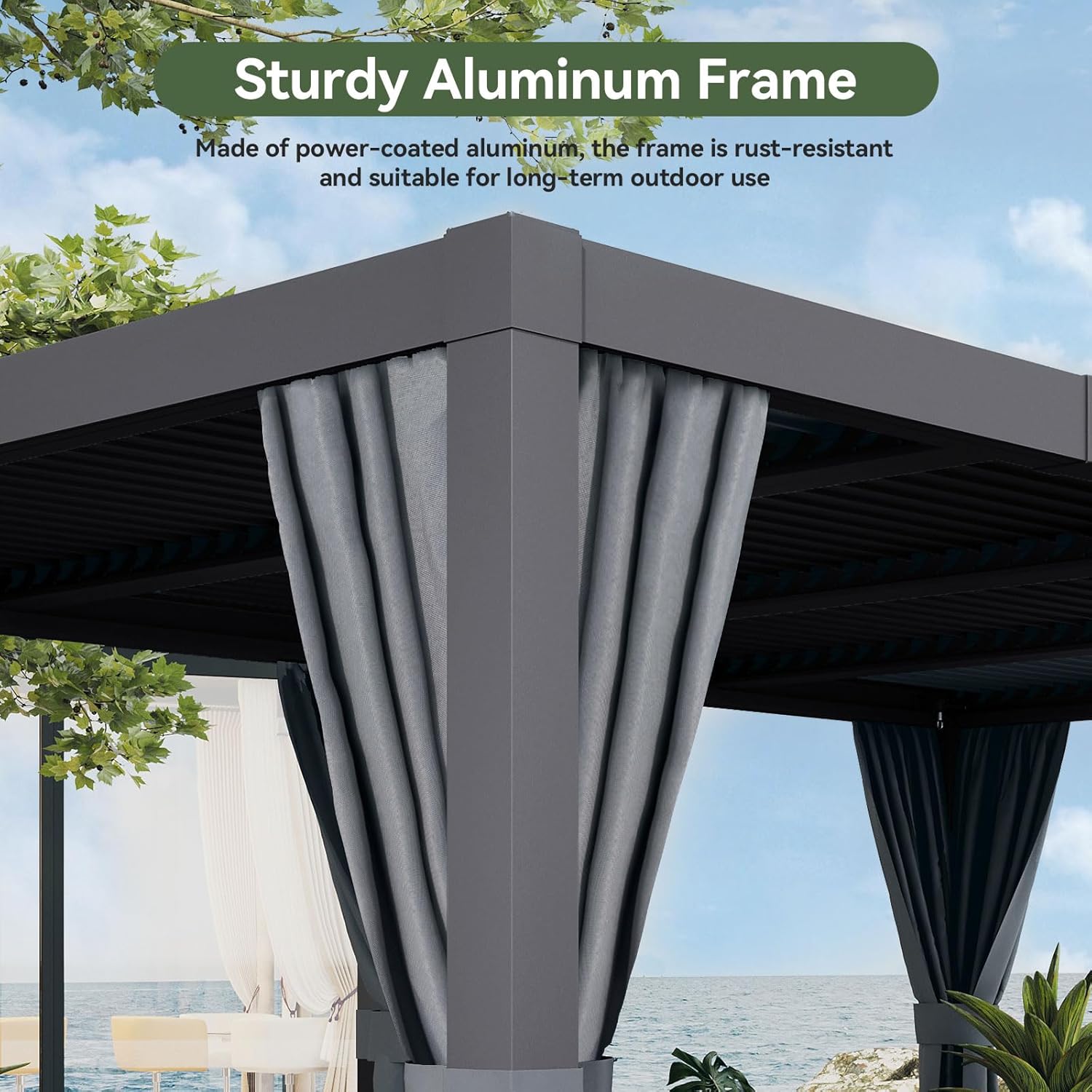 AOXUN Louvered Starry Pergola