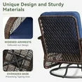 Aoxun 3 Pieces Patio Furniture Set, Patio Swivel Rocker Chairs Set of 2, Wicker Outdoor Bistro Set with Rocking Chair, Thickened Cushions and Table for Porch (Blue)