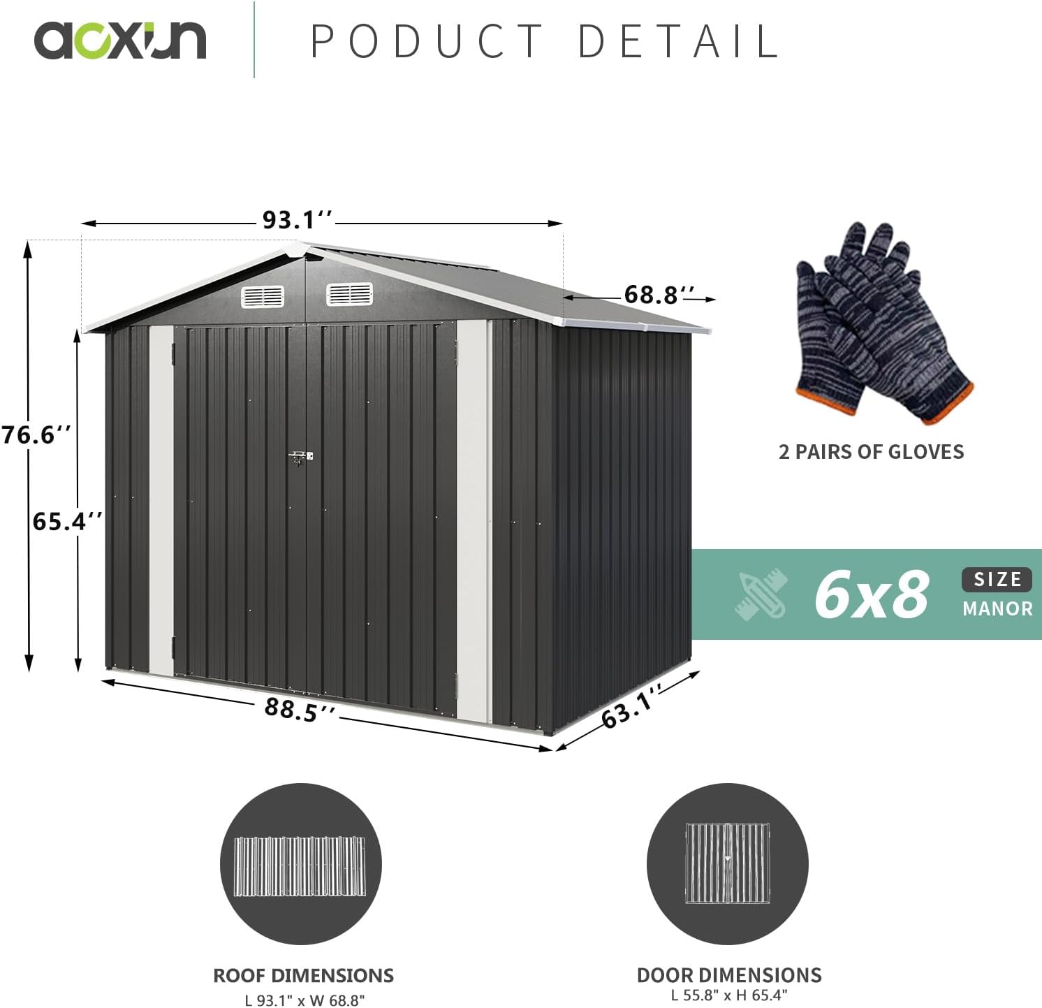 Metal Utility Shed House with Air Vent (Copy)