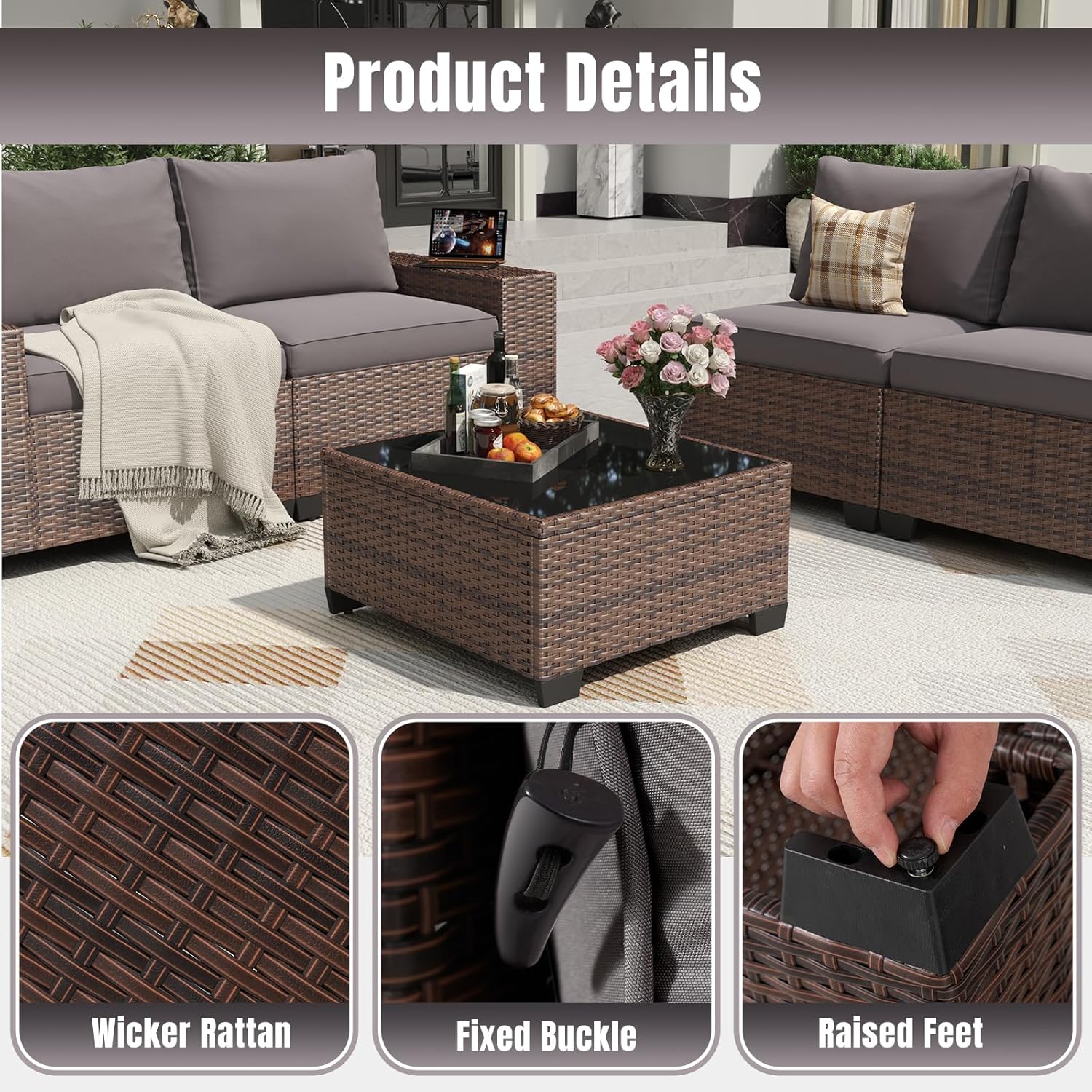 Aoxun 6 Pieces/7 Pieces Patio Furniture Set