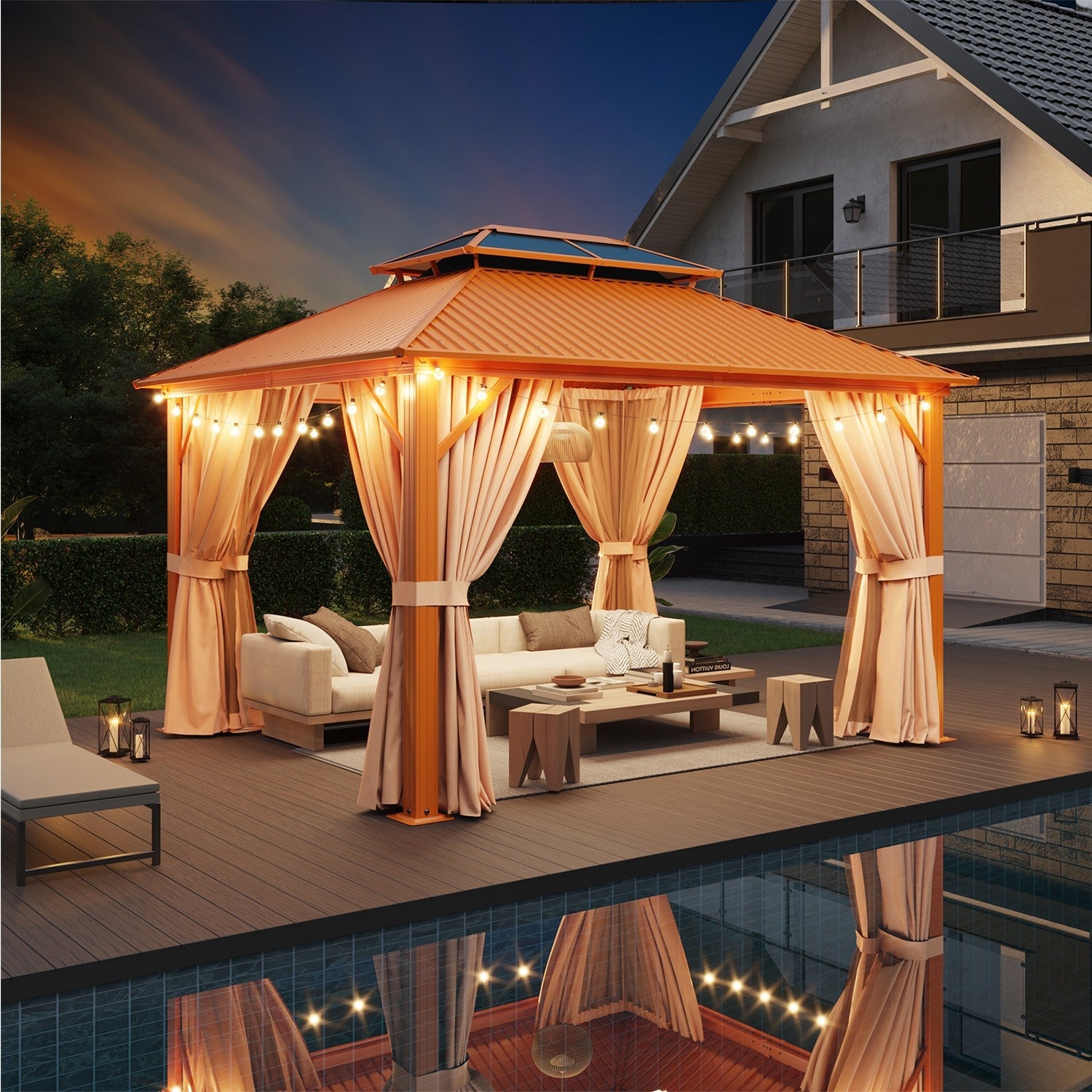 Polycarbonate and Galvanized Steel Roof Gazebo