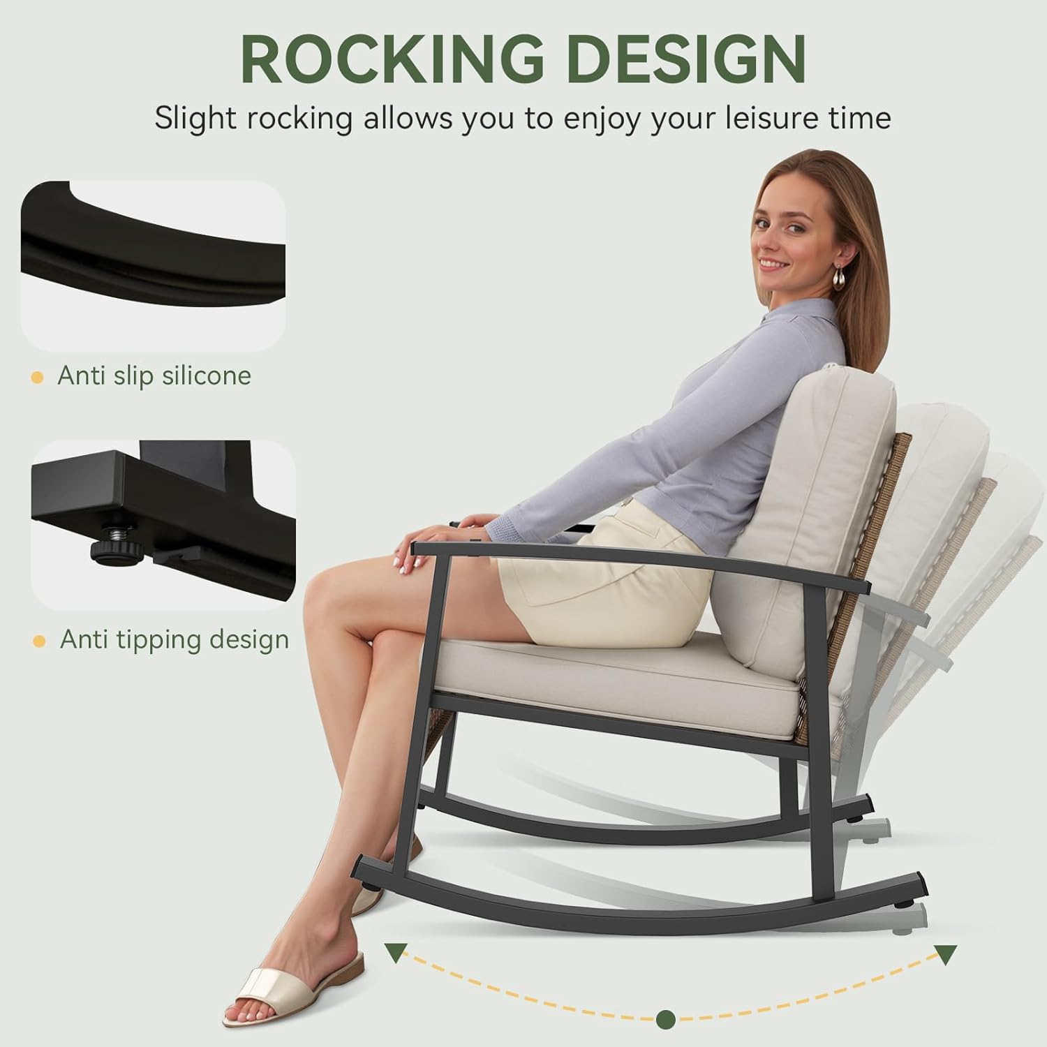 3 pcs Outdoor Rocking Bistro Set