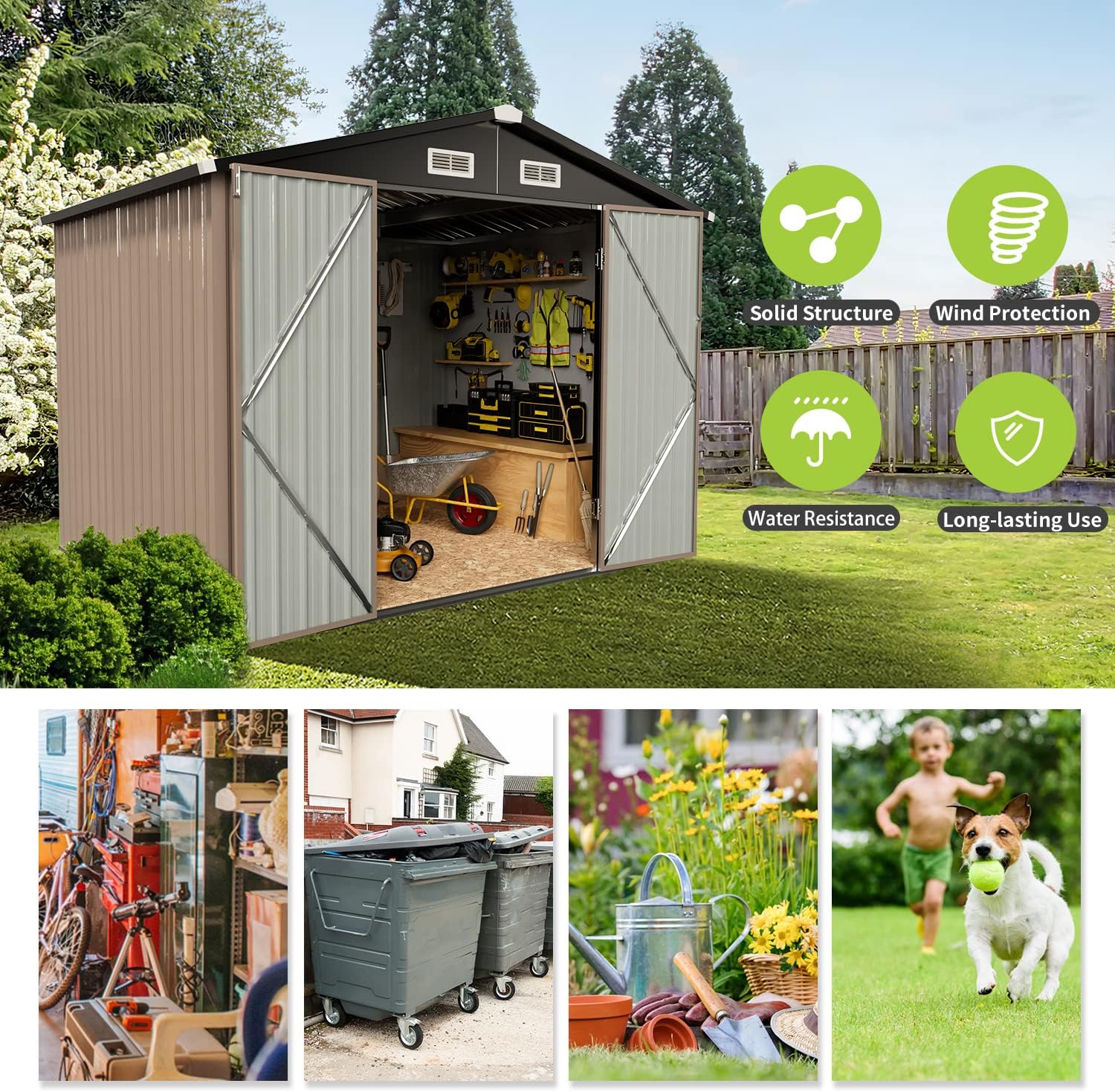 Metal Utility Shed House with Air Vent (Copy)