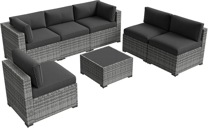 7 pcs Patio Wicker Sofa Sets