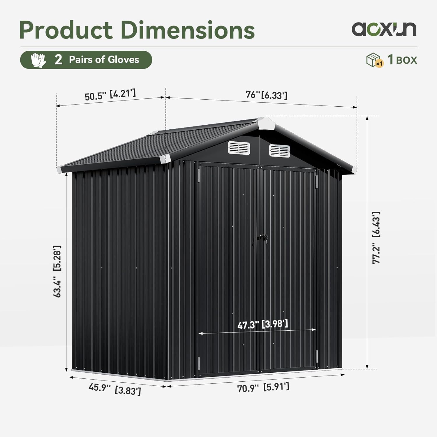 Metal Utility Shed House with Air Vent (Copy)